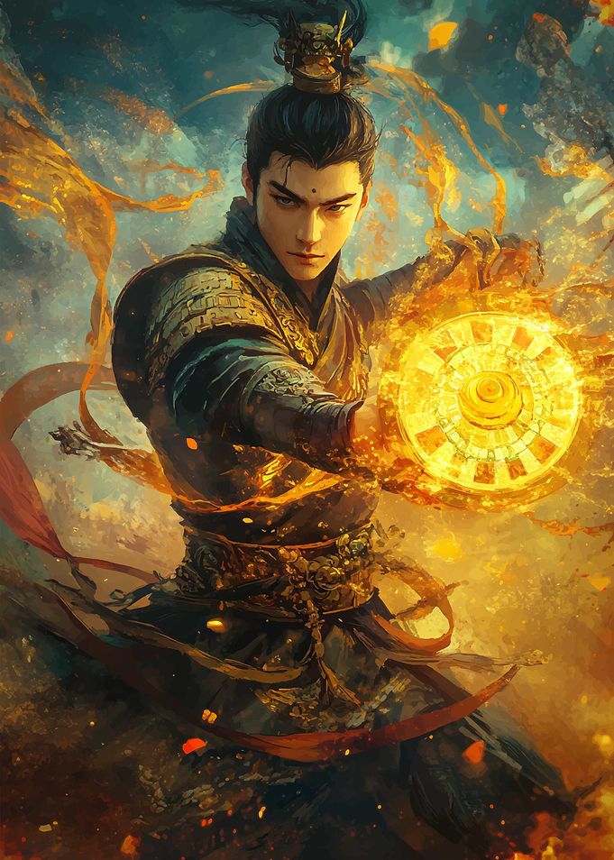 Warrior with Fire Orb