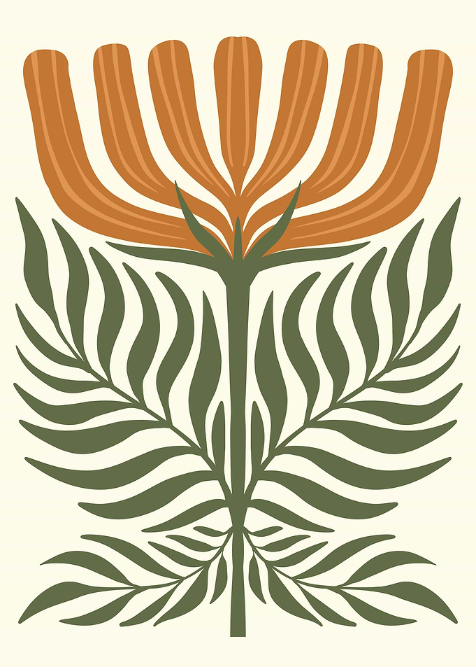 Boho Abstract Floral Illustration