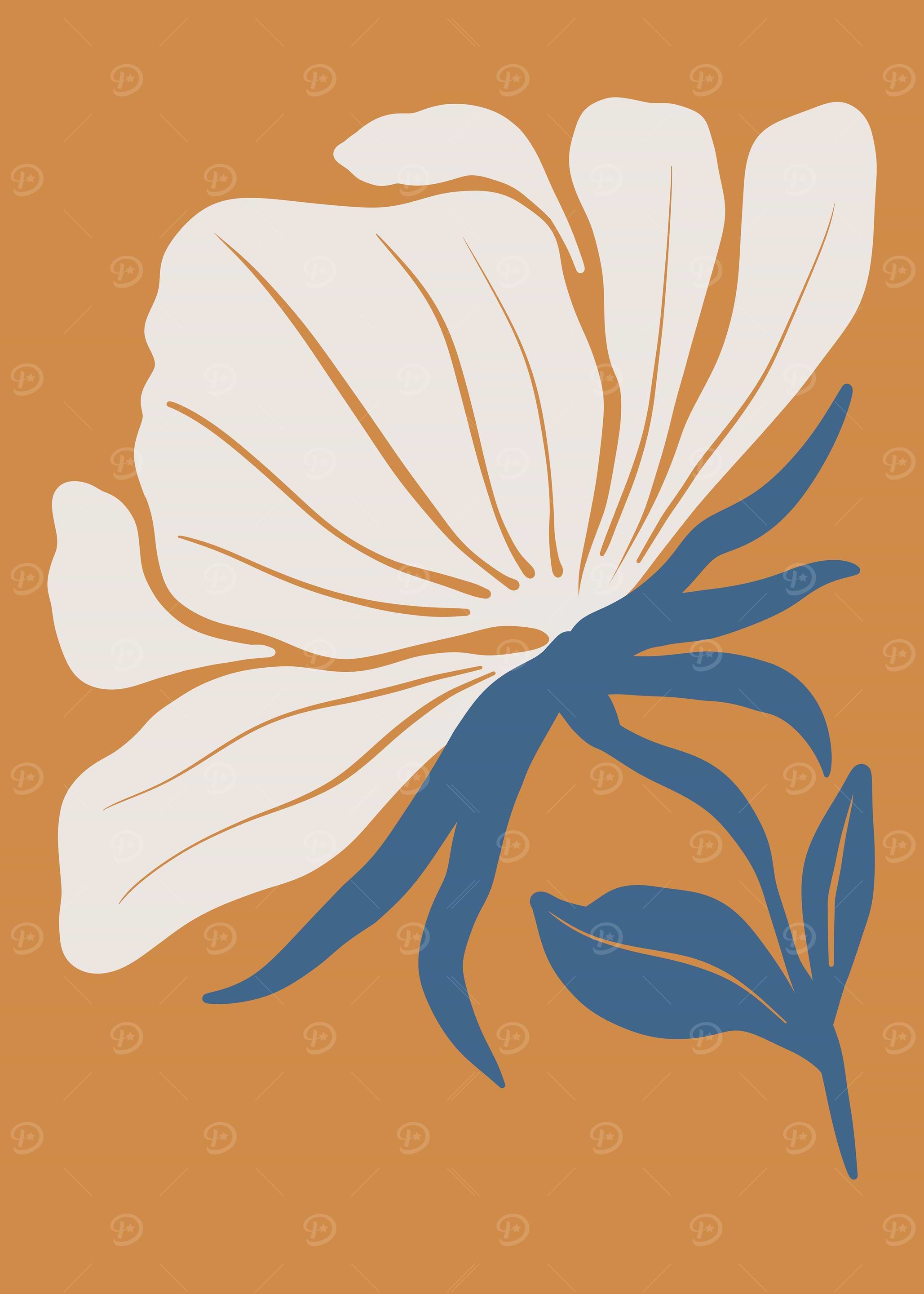 Boho Abstract Flower Illustration