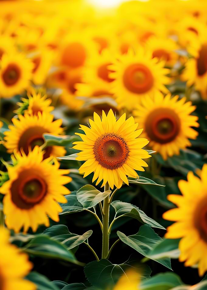 Sunflowers in Field