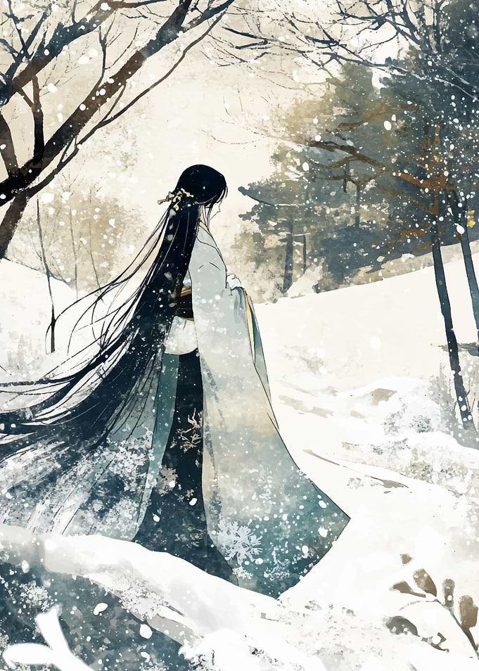 Geisha Japanese in Winter