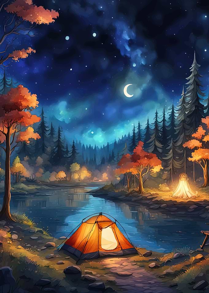 Campsite Under Starry Sky
