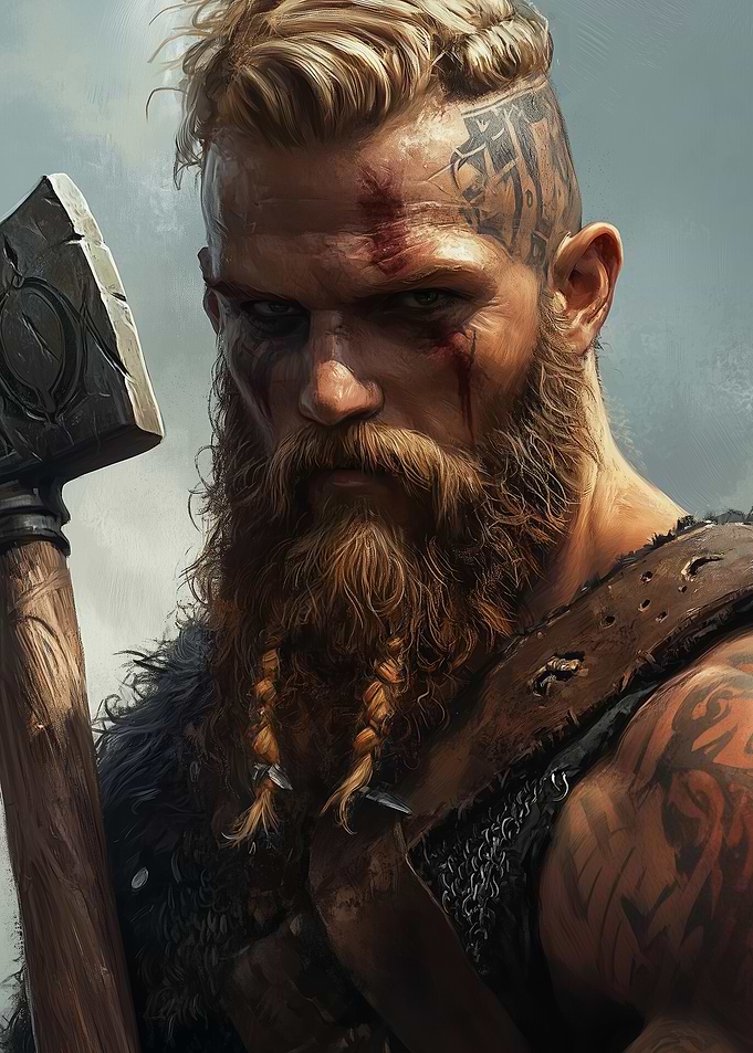 Viking Warrior Berserker Portrait