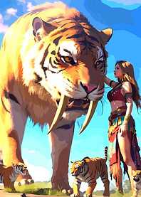 Tiger and Woman