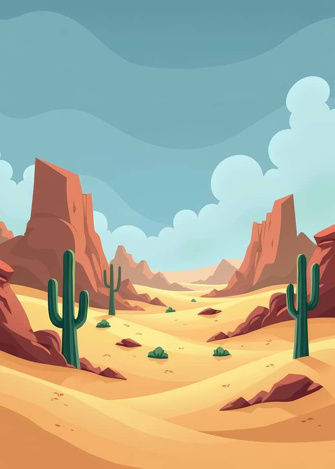 Desert Landscape Illustration