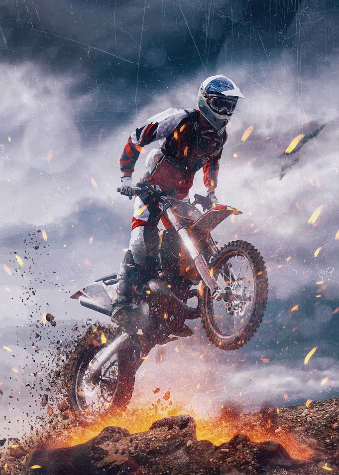 Motocross Rider in Action