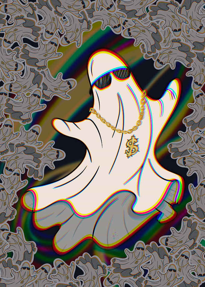 Halloween Ghost Gold Chain