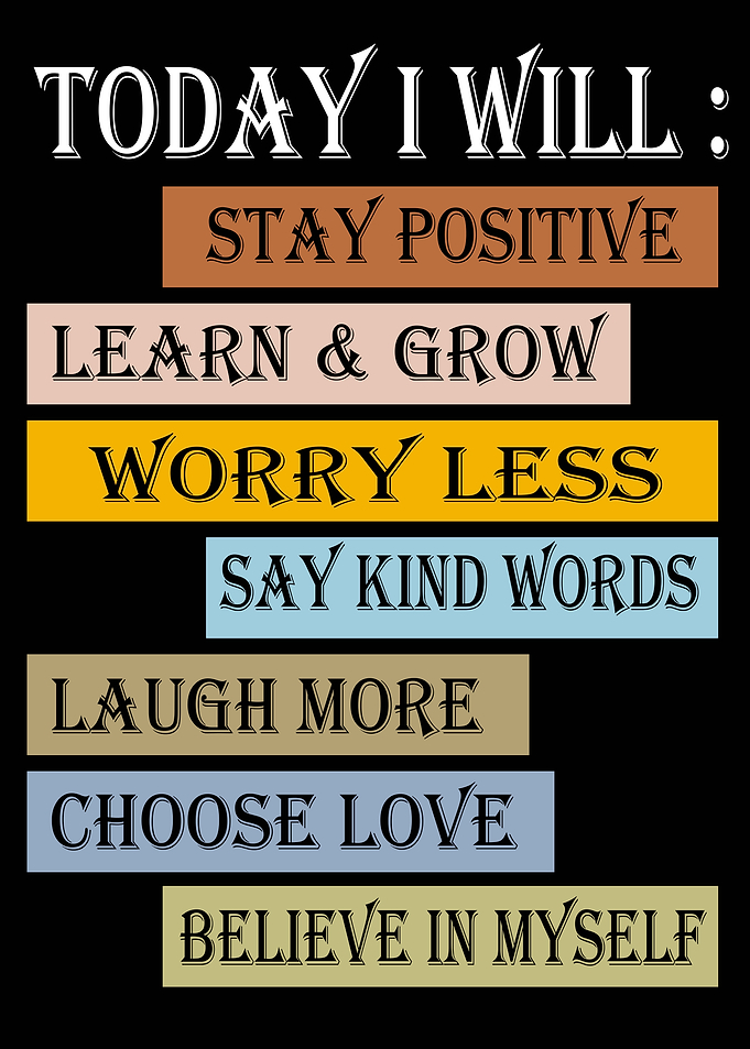 Kids Affirmation Art - 'Today I Will' Printable Positive Quote for Nursery Decor