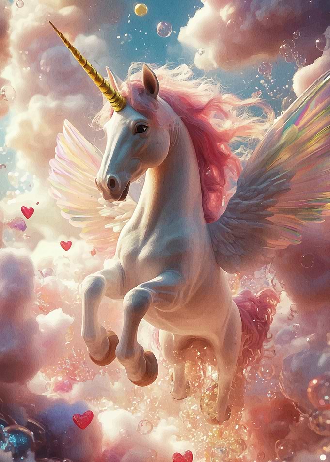 Flying Unicorn with Wings