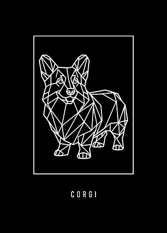 Geometric Corgi Illustration