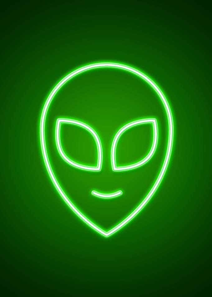 Neon Alien Head