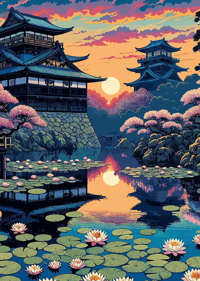 Japanese Garden Sunset