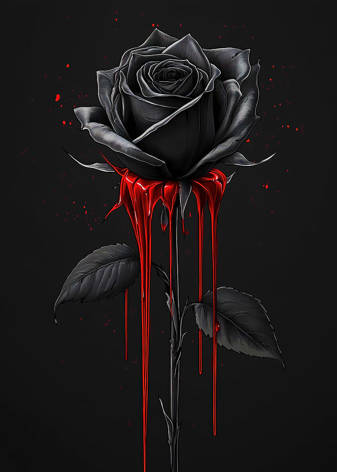 Black Rose with Blood