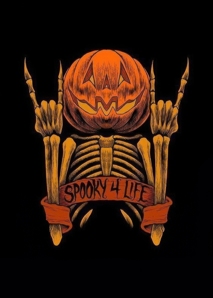 Spooky 4 Life Pumpkin Skeleton