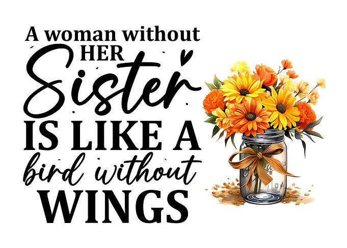 Sister Quote with Flowers