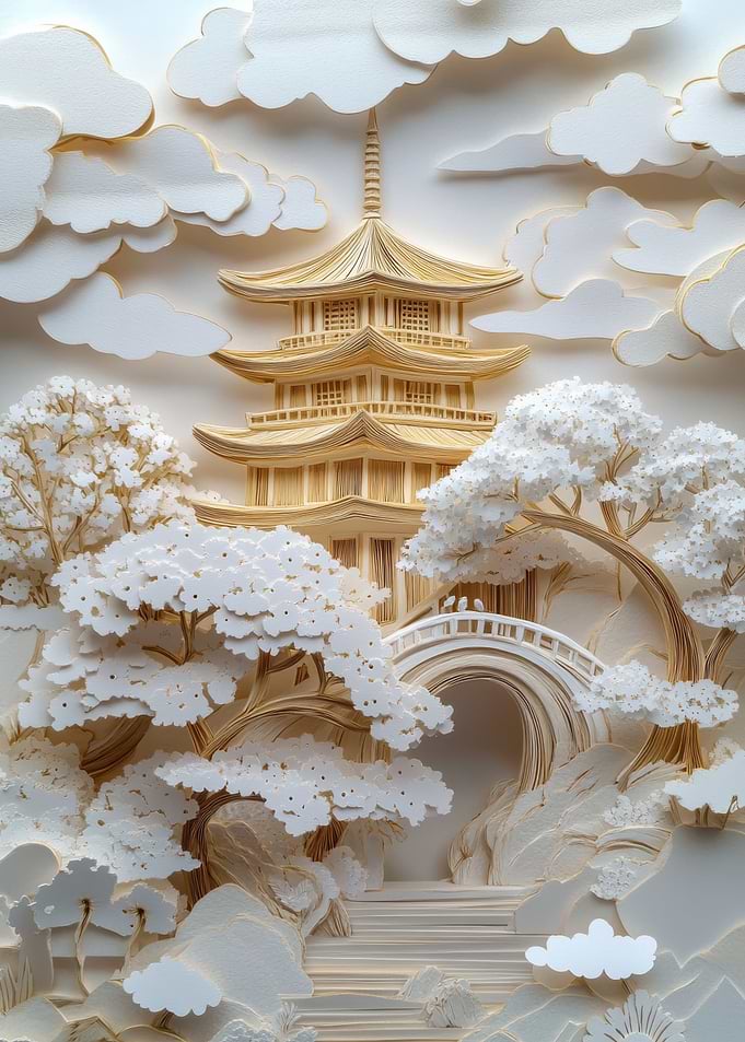Abstract Pagoda Landscape