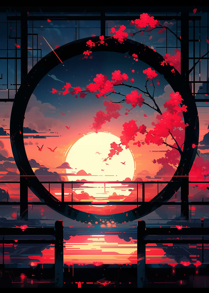 Sunset Through Window