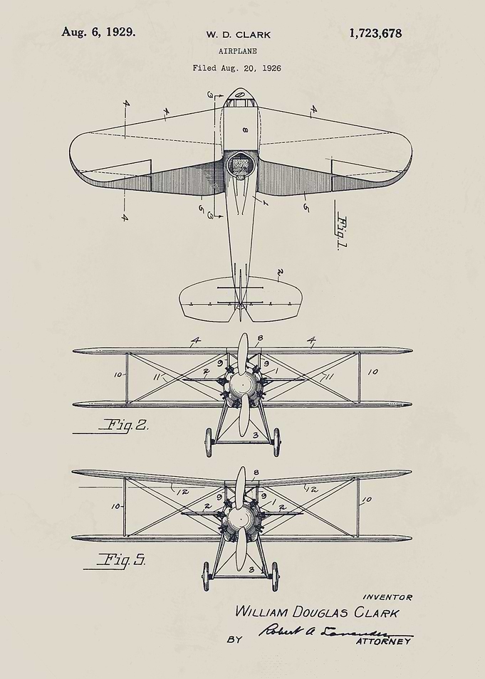 Airplane Patent Drawing