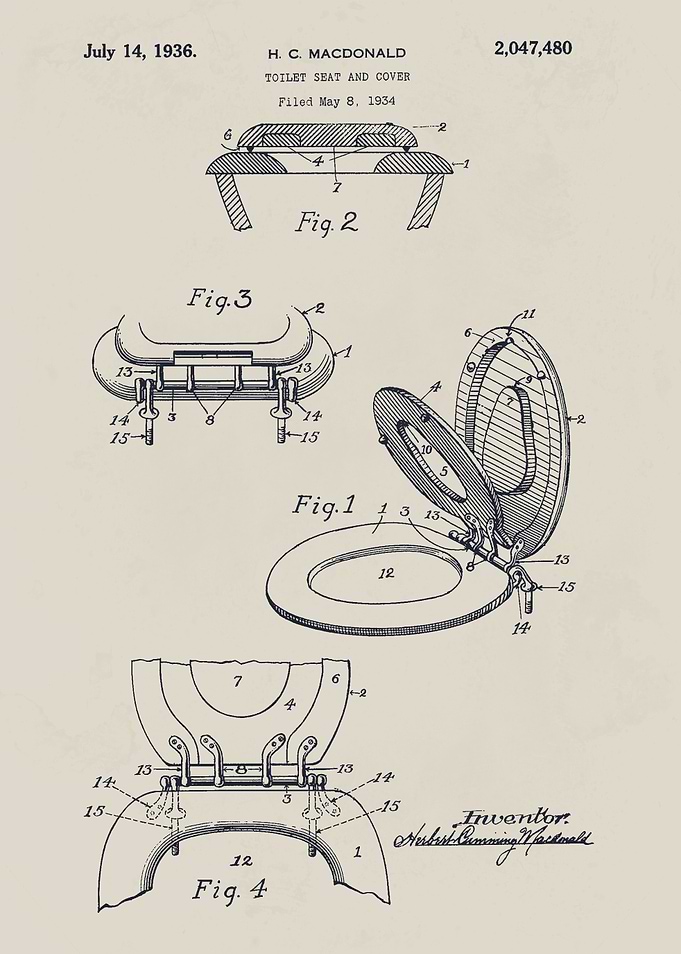 Toilet Seat Patent Illustration