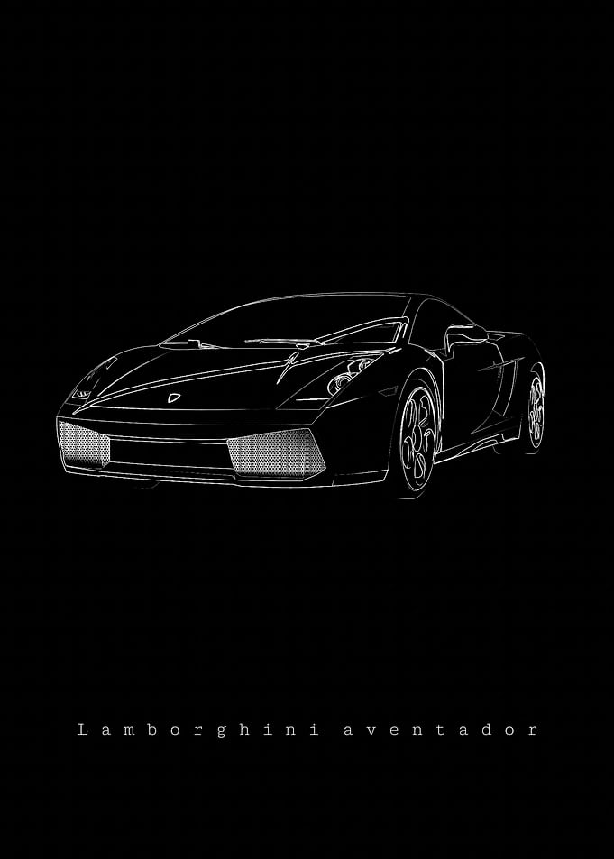 Lamborghini Aventador Line Art
