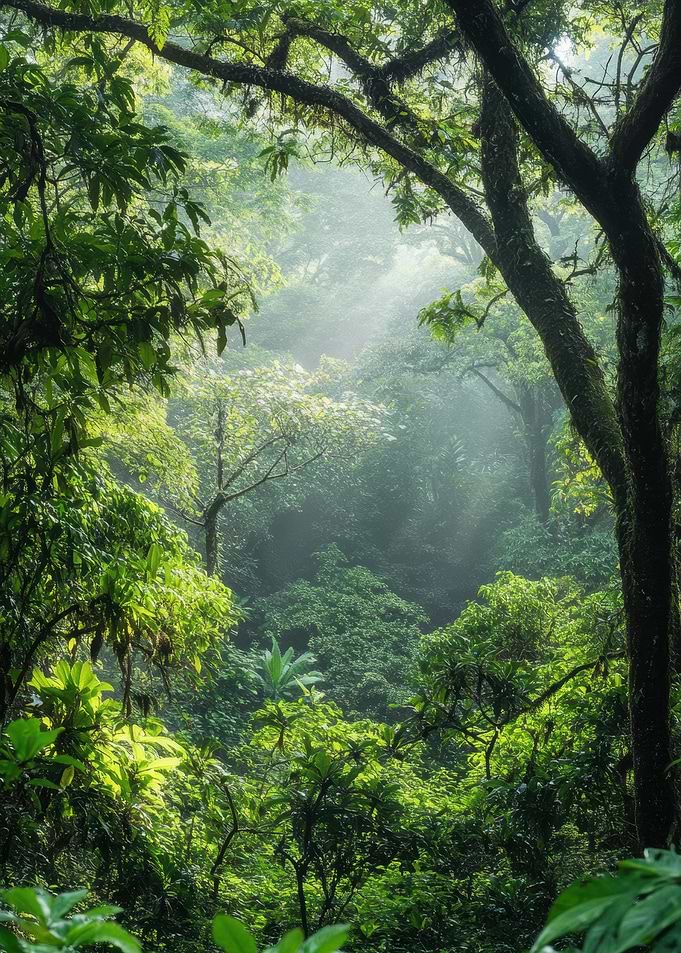 Sunlight Through Rainforest