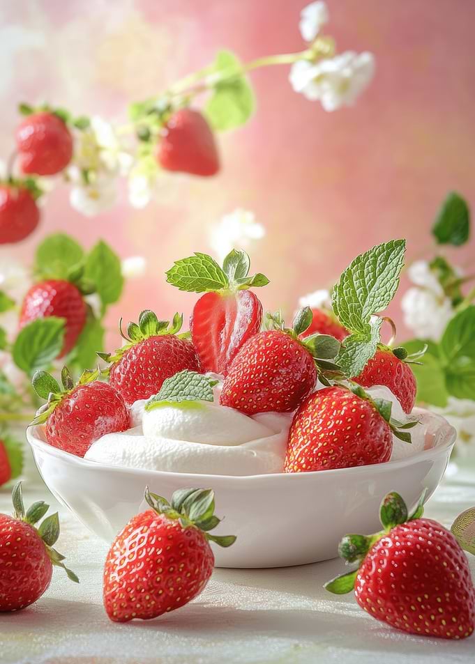 Fresh Strawberries and Cream
