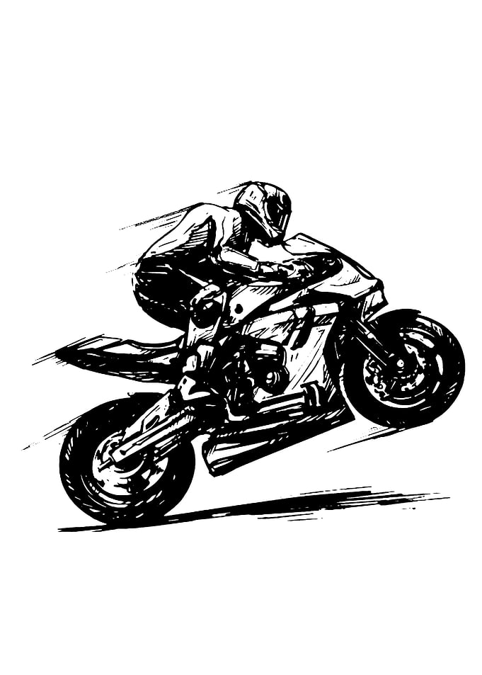 Motorcycle Rider in Action