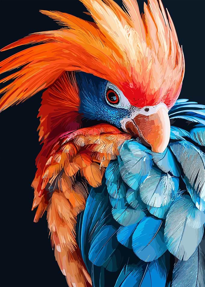 Colorful Parrot Portrait