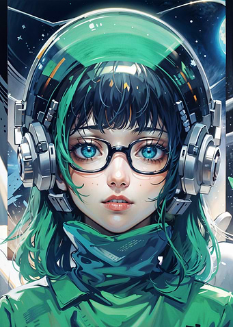 Anime Girl in Space Suit