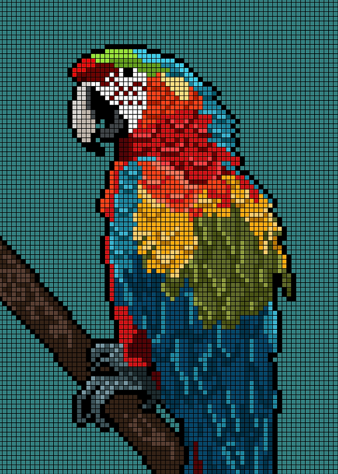 Pixel Art Parrot