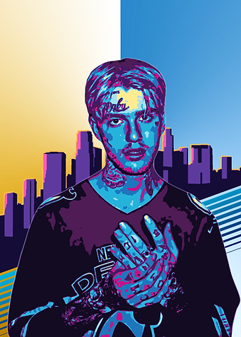 Lil Peep Cityscape Portrait