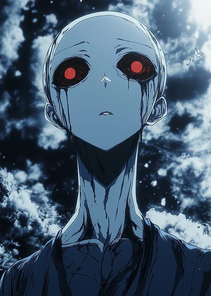 Anime Character with Red Eyes