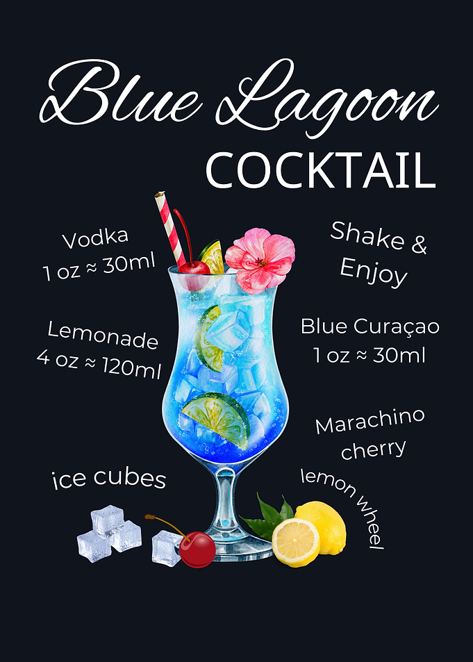Blue Lagoon Cocktail Recipe Bar Kitchen Art