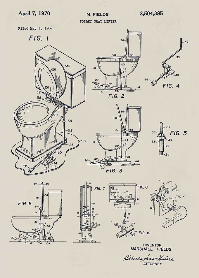 Toilet Seat Patent Drawing