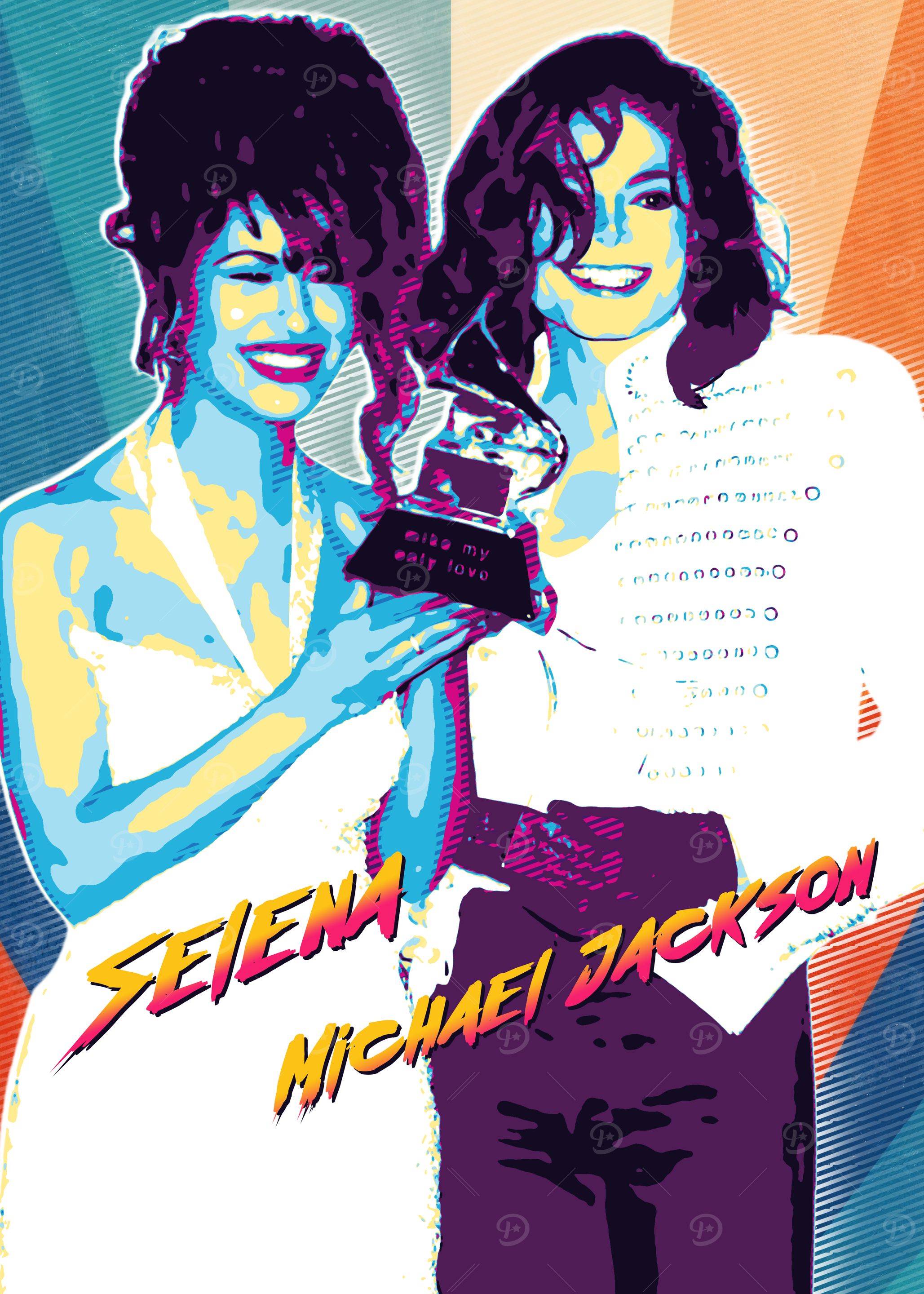 Selena & Michael Jackson Vintage Retro