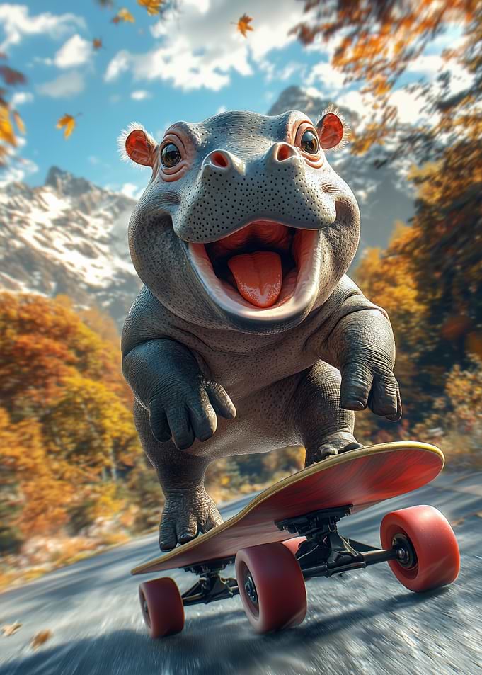 Smiling Hippo Skateboarding