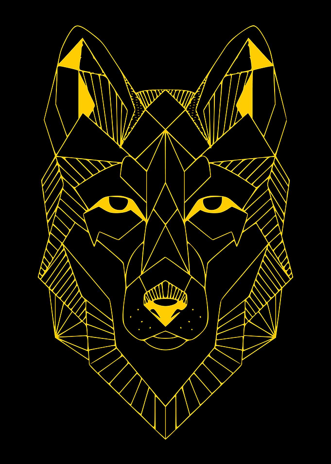 Geometric Wolf Head