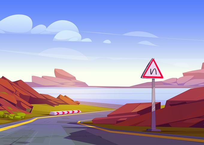 Road Bend Warning Sign