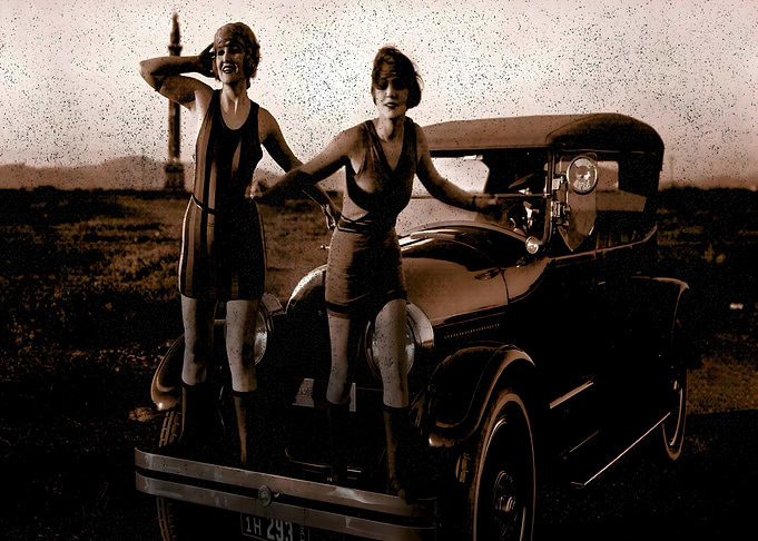 Vintage Car with Flappers