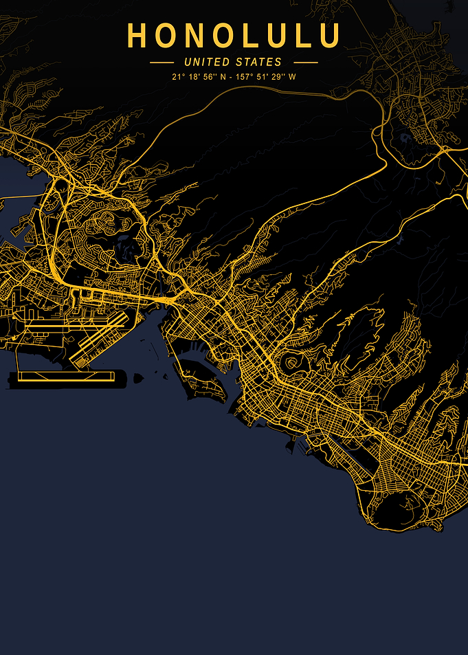 Honolulu Golden City Map
