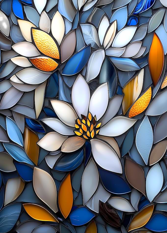 Stained Glass Floral Mosaic