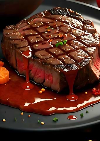 Grilled Steak with Sauce