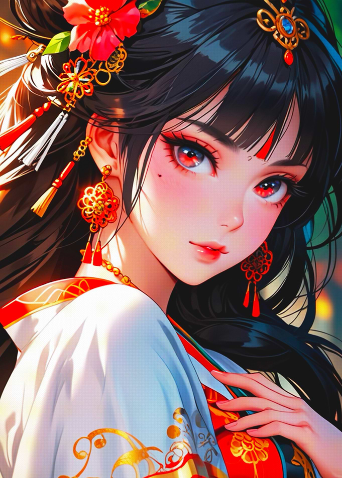 Anime Girl in Traditional