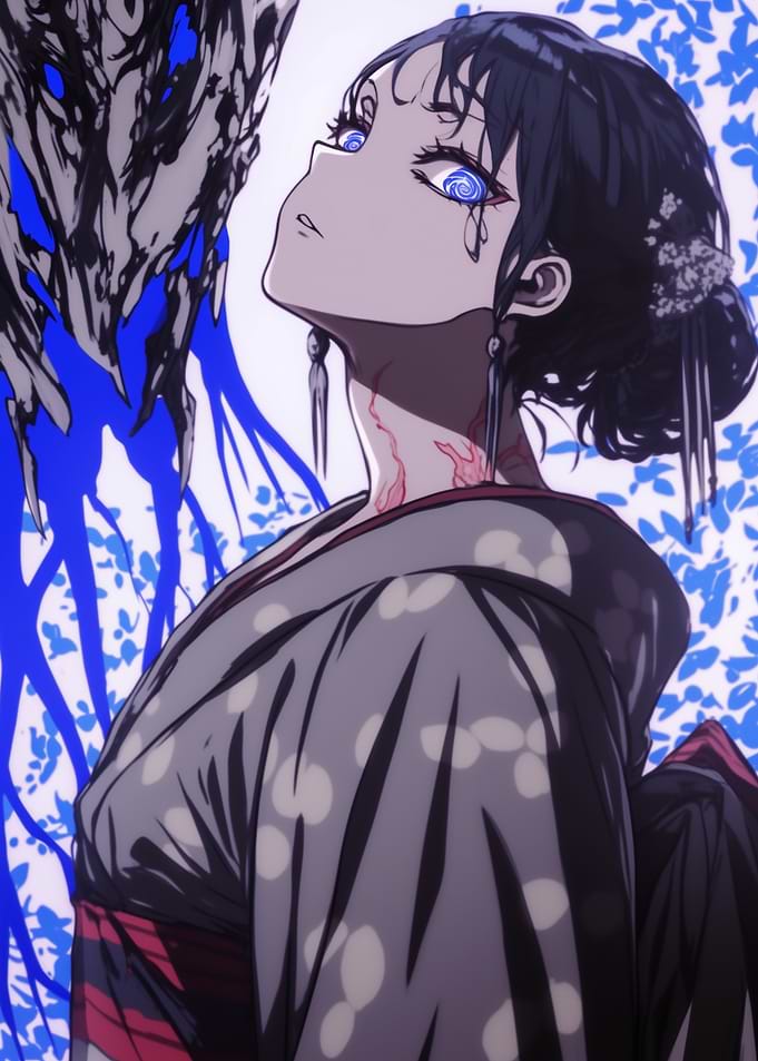 Anime Girl with Blue Eyes