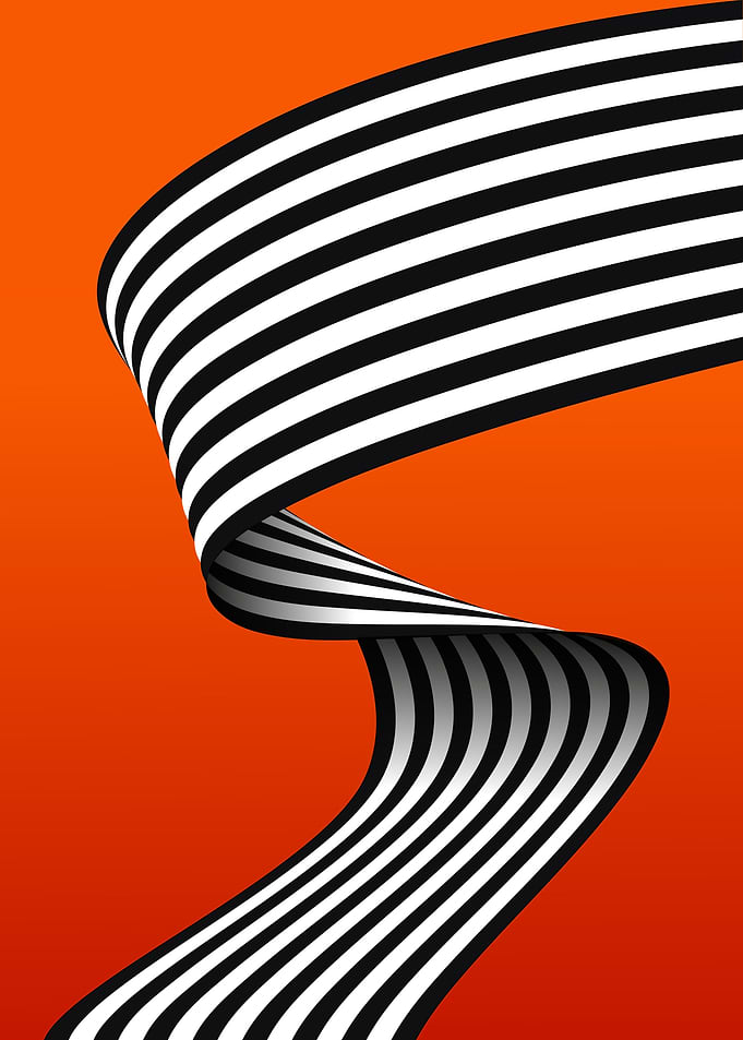 Black and White Stripe Ribbon