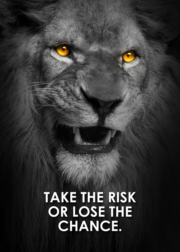 Lion with Motivational Quote