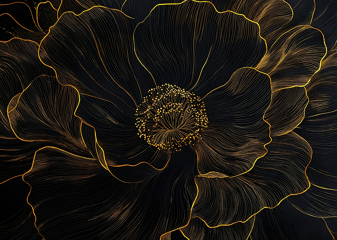 Golden Flower Abstract