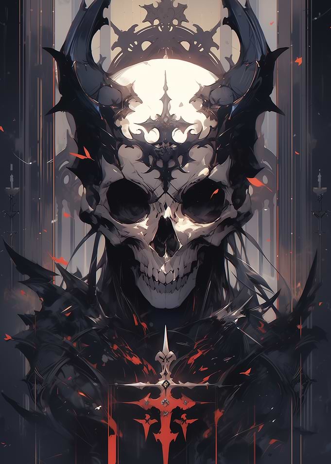 Dark Fantasy Skull Figure