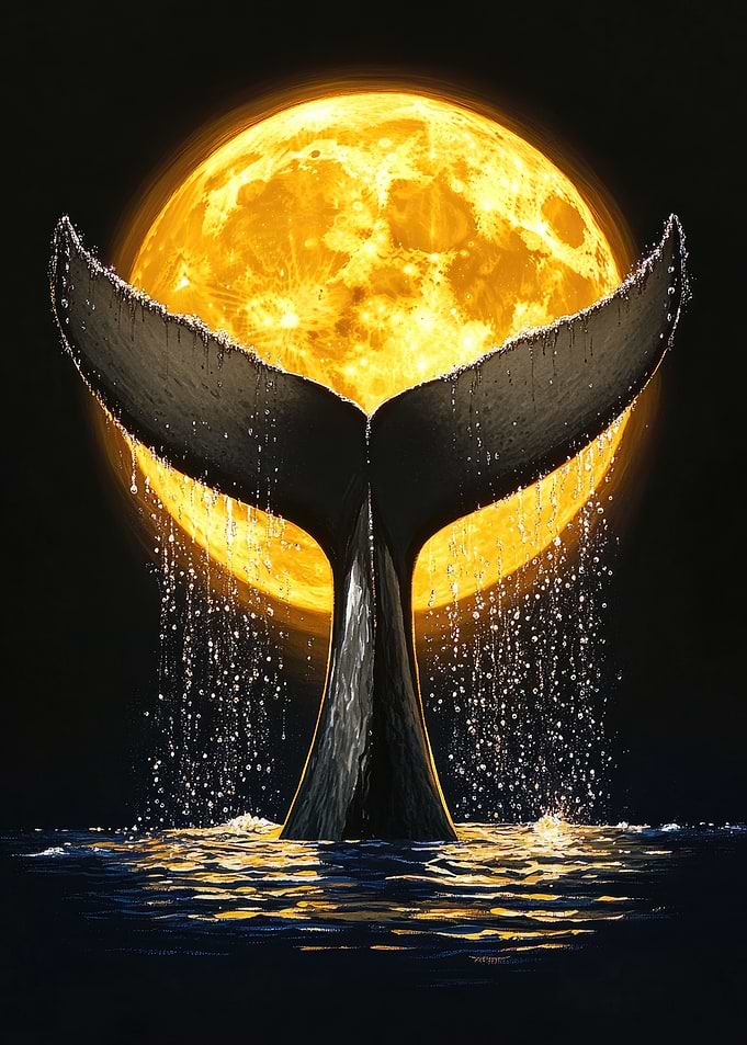 Whale Tail and Moon