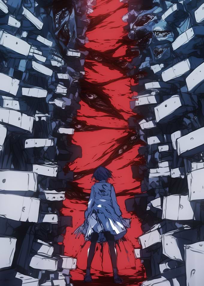 Anime Girl Facing Fear